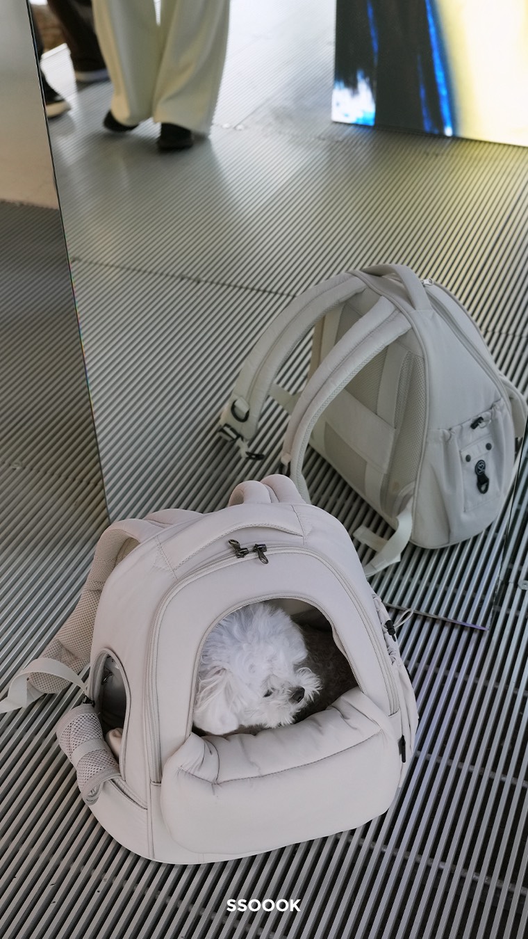 SSOOOK ホワイトキャリーバッグ SSOOOK】キャリーバッグ ホワイト / Lサイズ SSOOOK BAG 犬用 キャリー